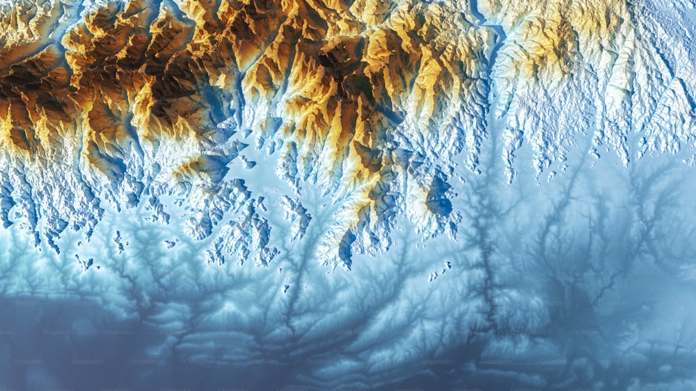 山脈の衛星画像