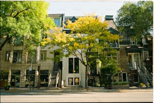 a building with a tree in front of it