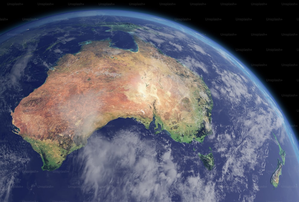 a picture of the earth from space showing australia