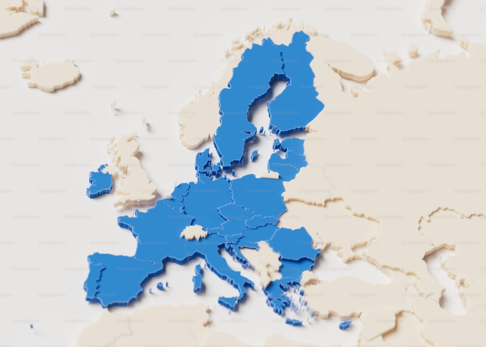 Gros plan sur une carte de l’Europe