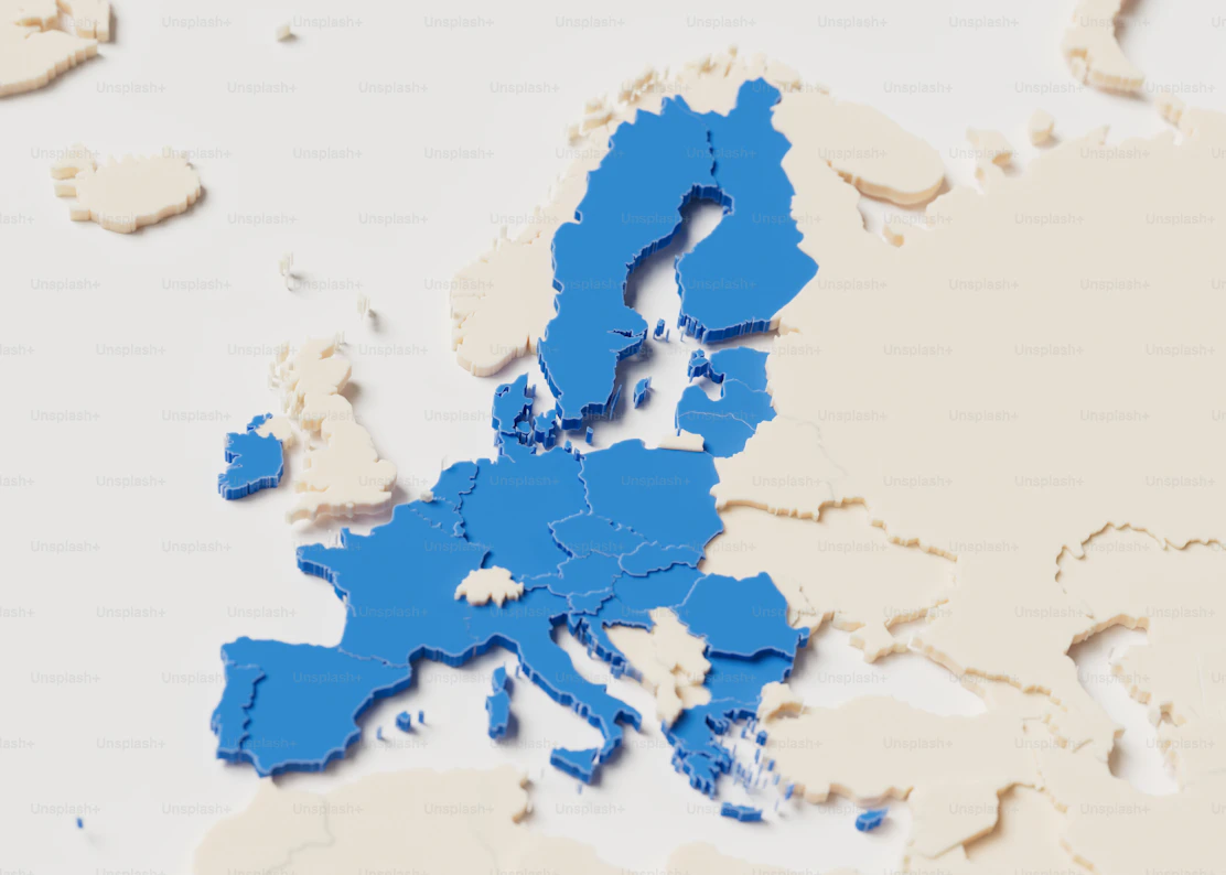 European map with electoral results highlighted in red and orange, representing far-right gains