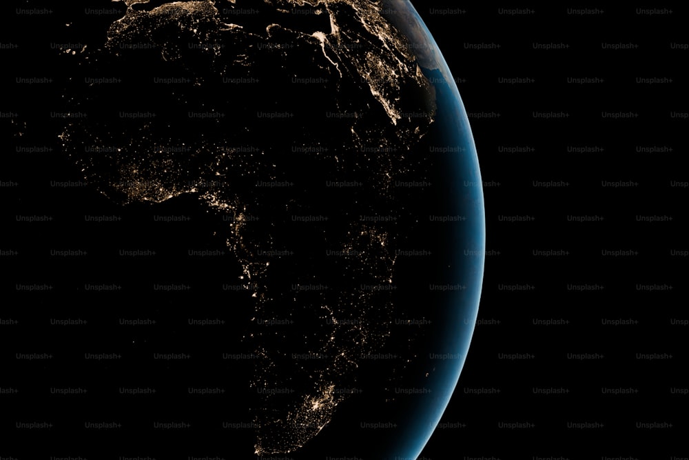 밤에 우주에서 바라본 지구의 모습