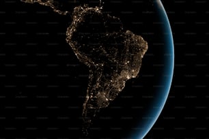 a view of the earth from space at night