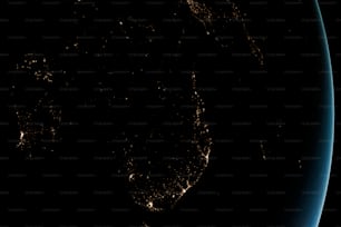 밤에 우주에서 바라본 지구의 모습