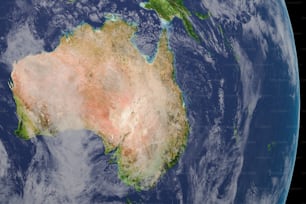 a picture of the earth from space showing australia