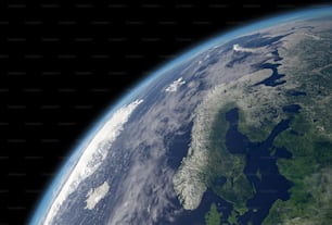 Ein Blick aus dem Weltraum auf die Erde mit Europa