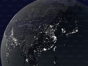 Uma visão noturna da Terra a partir do espaço