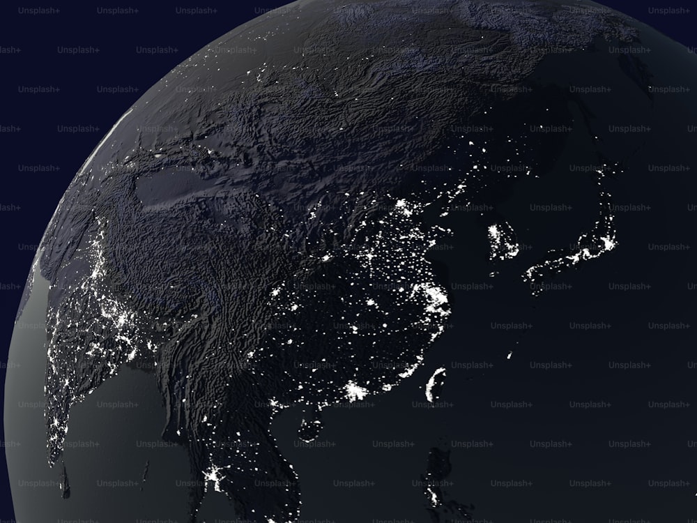a night view of the earth from space