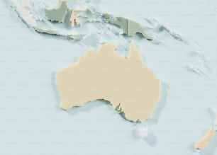 Um mapa da Austrália é mostrado em um fundo azul