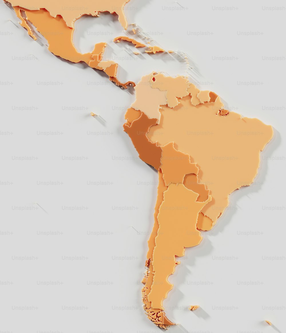Um mapa do mundo com um fundo branco