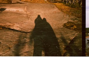 a shadow of a person on a skateboard