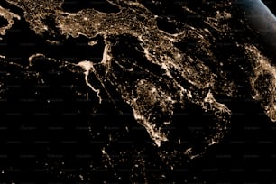 a view of the earth from space at night