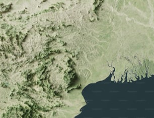 un'immagine satellitare di un grande specchio d'acqua