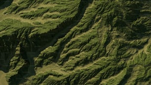 Eine Luftaufnahme eines üppig grünen Hügels