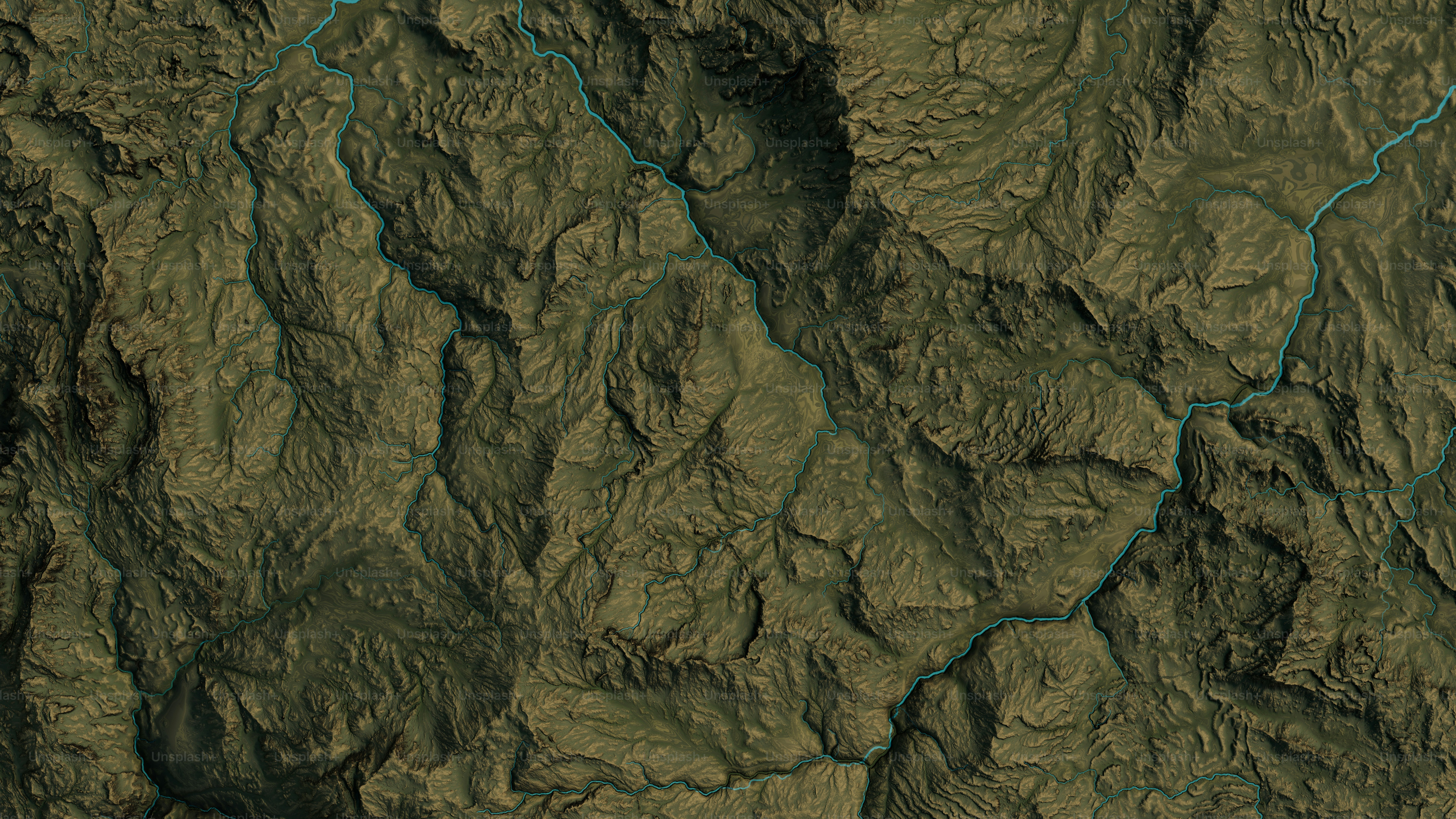 3D render of a Large terrain from sky view.