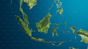 Uma imagem de satélite de uma ilha verde no oceano
