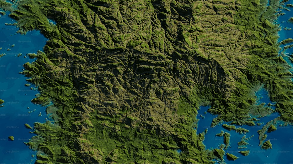 Une image satellite d’une chaîne de montagnes au milieu de l’océan