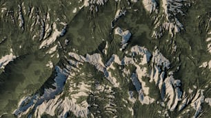 un'immagine satellitare di una catena montuosa