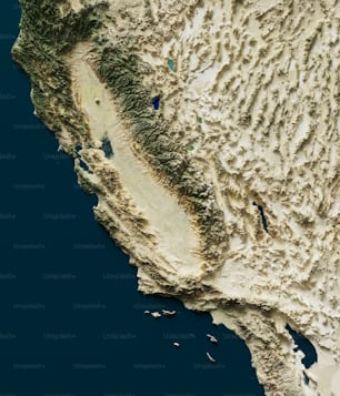 Une carte de l’État de Californie