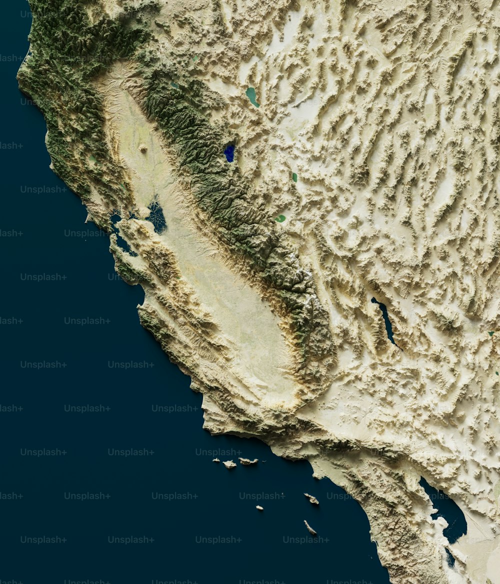 Una mappa dello stato della California