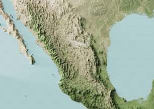 Um mapa dos Estados Unidos e México