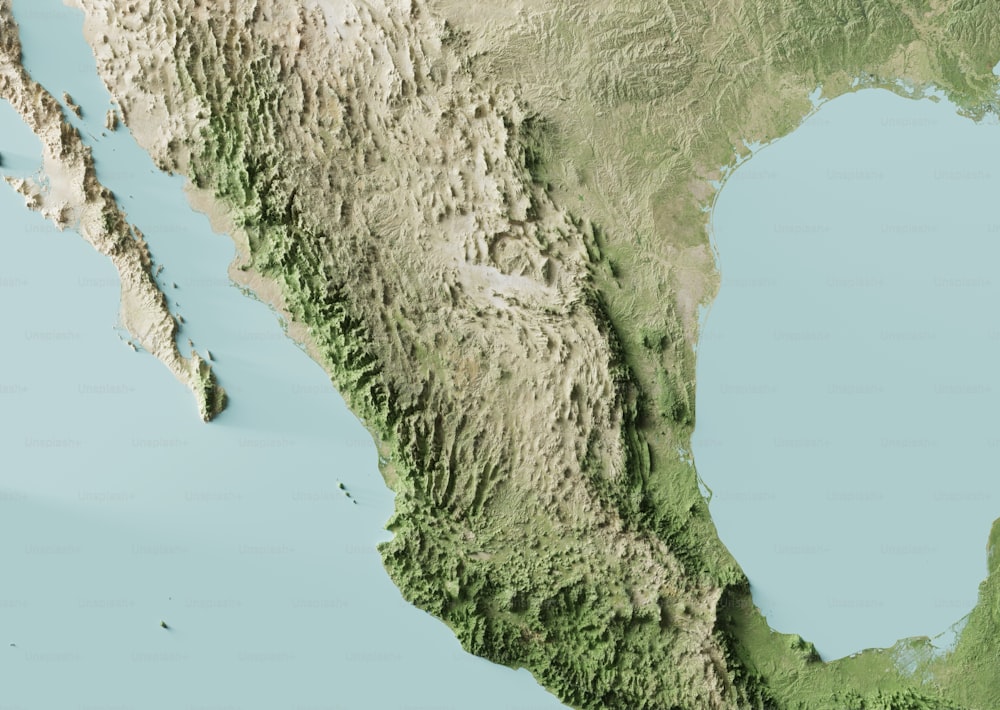 a map of the united states and mexico