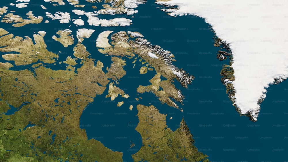 ein Satellitenbild eines großen Gewässers