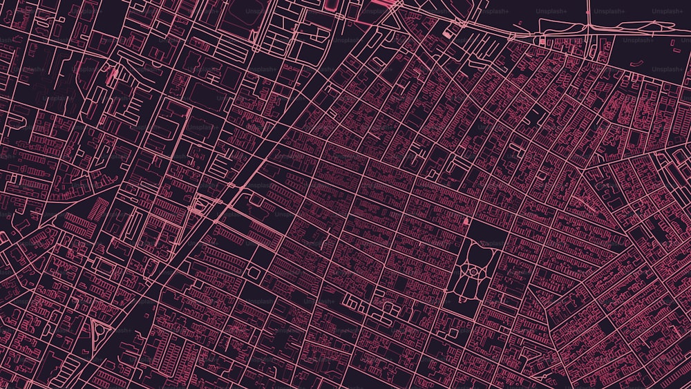 Un mapa de una ciudad con calles y edificios