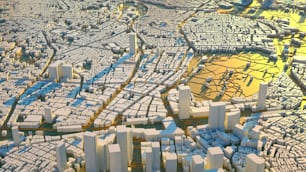 Una veduta aerea di una città con molti edifici