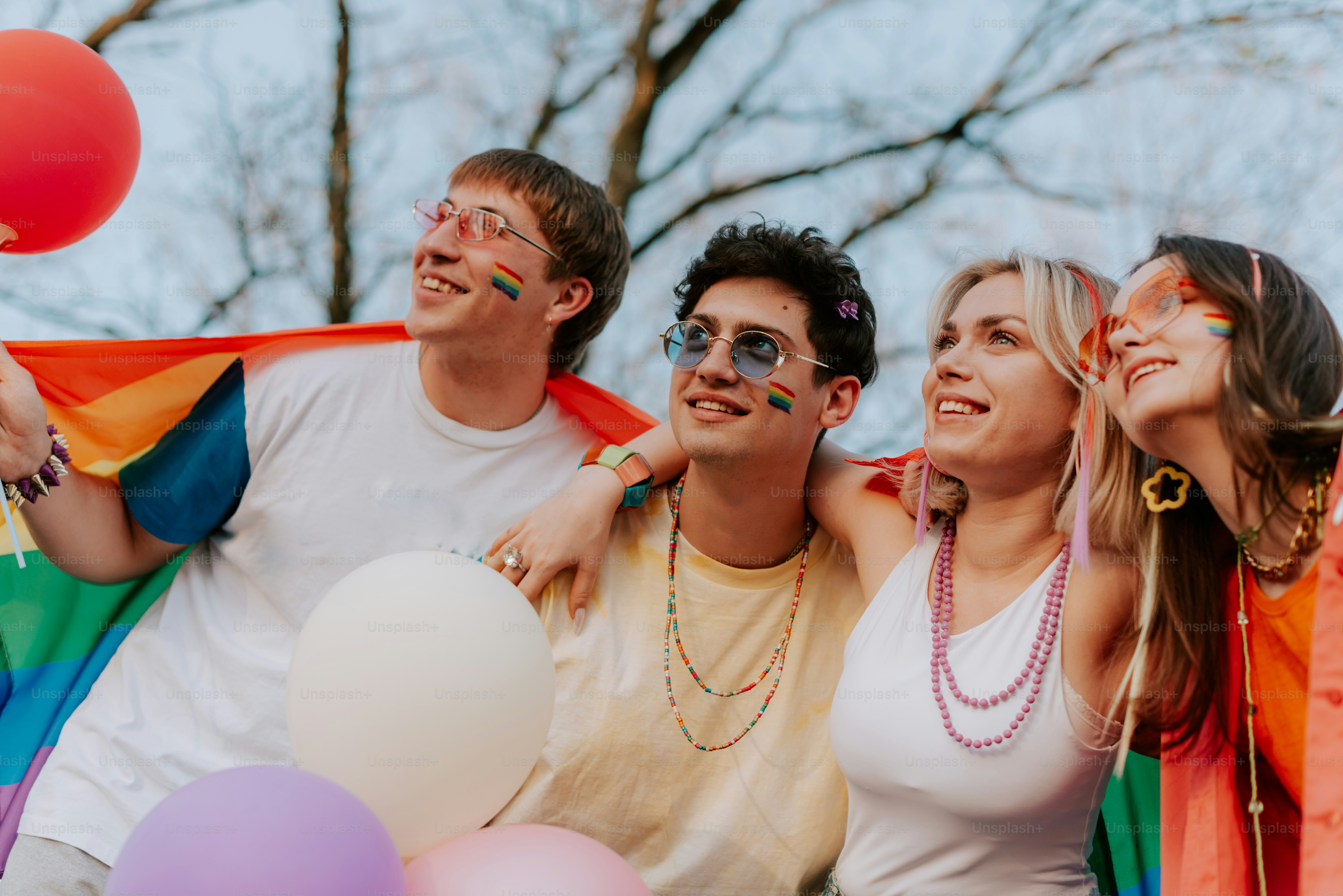 a group of young people standing next to each other