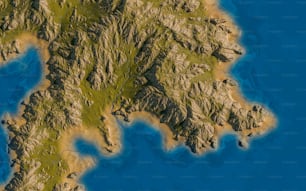 Une carte 3D d’une chaîne de montagnes au milieu de l’océan