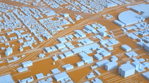 a 3d rendering of a city with lots of buildings