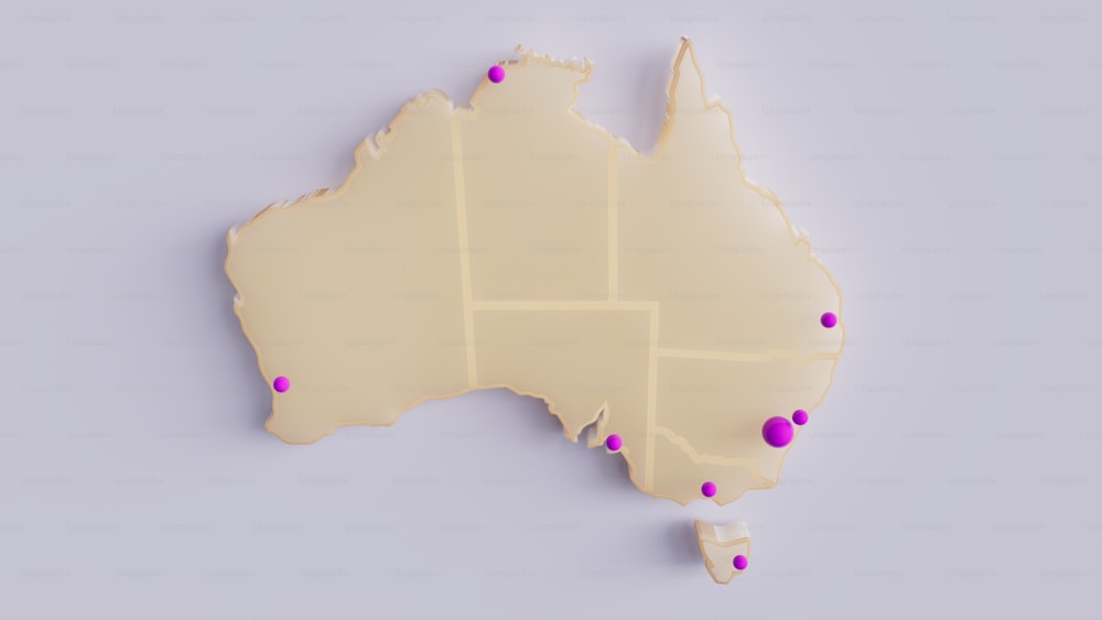 Ein Keks in Form einer Karte von Australien