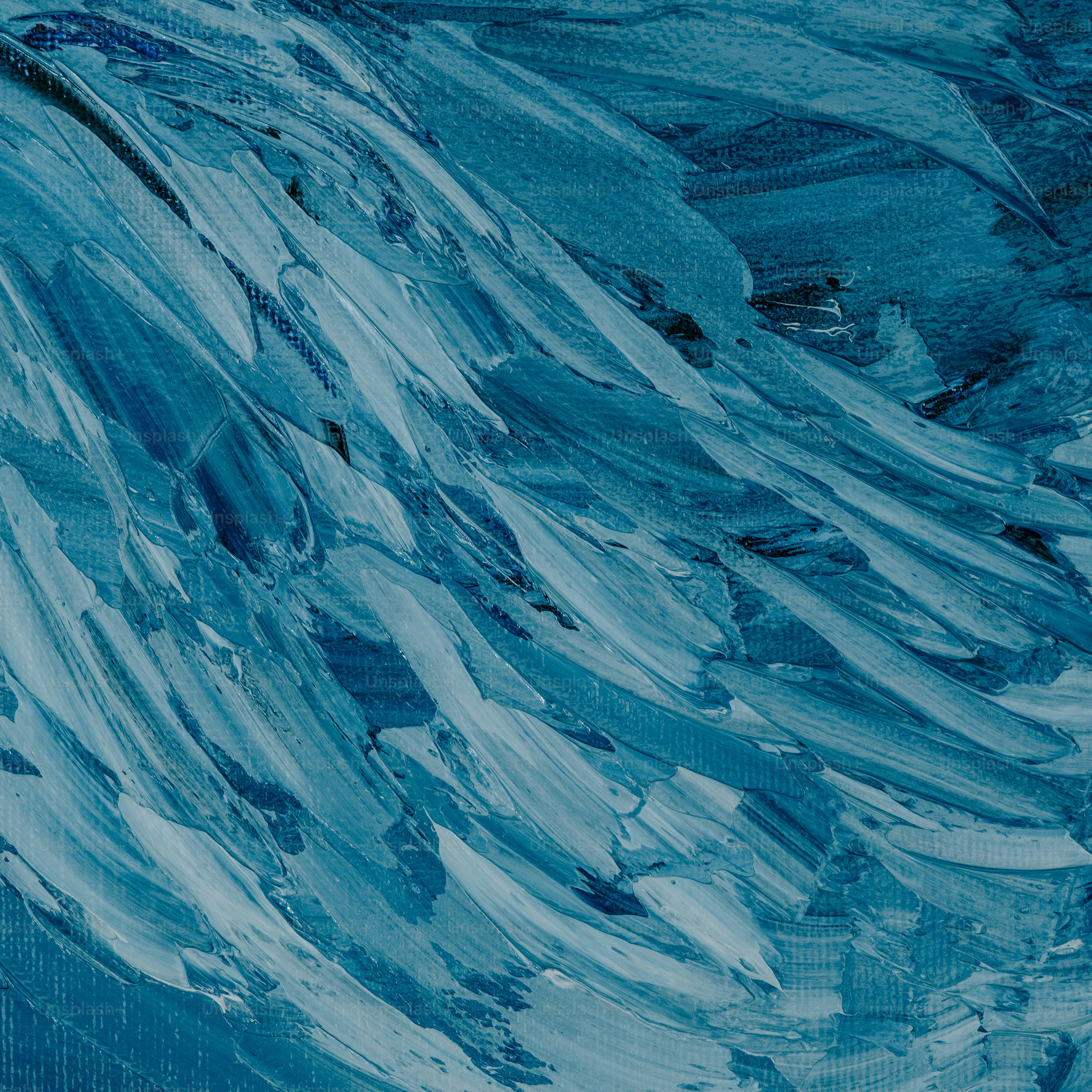 a painting of a man riding a snowboard down a snow covered slope