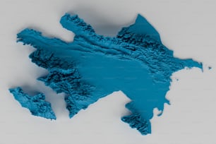 um pedaço de papel azul que se parece com um mapa