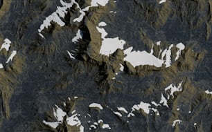 a satellite image of a snow covered mountain