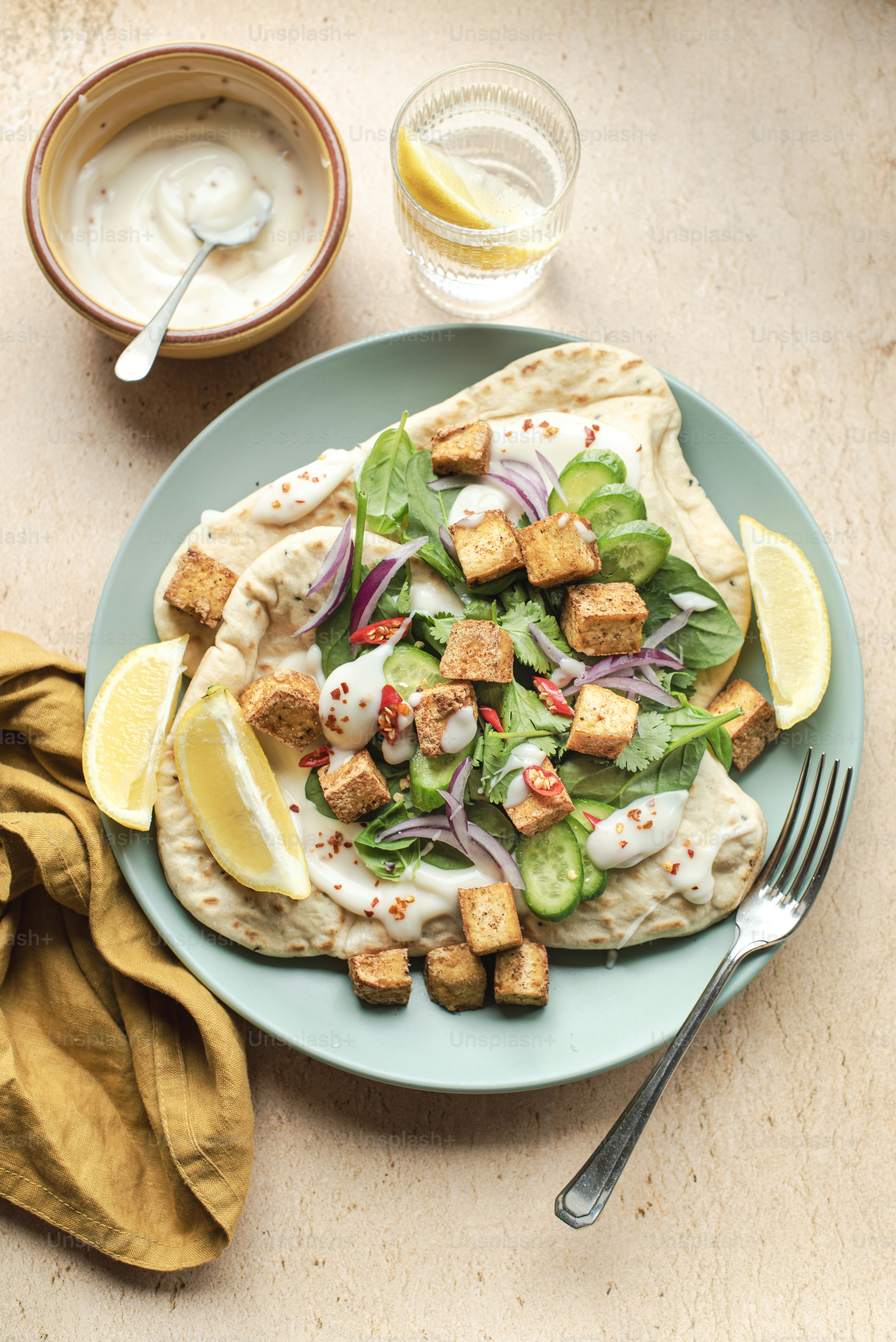 a plate of food on a table with a fork