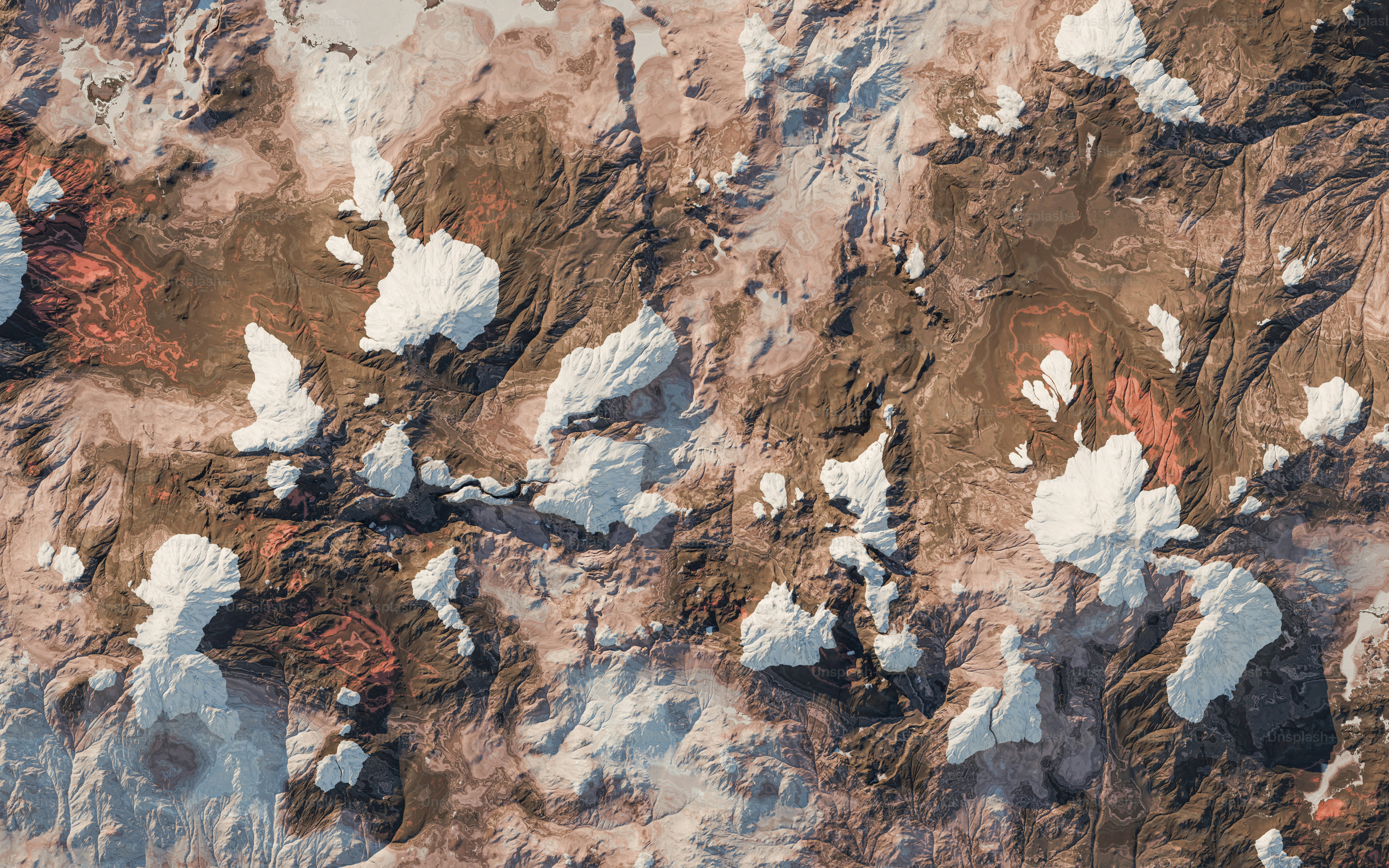 A satellite image of a mountain range in the middle of the ocean photo ...