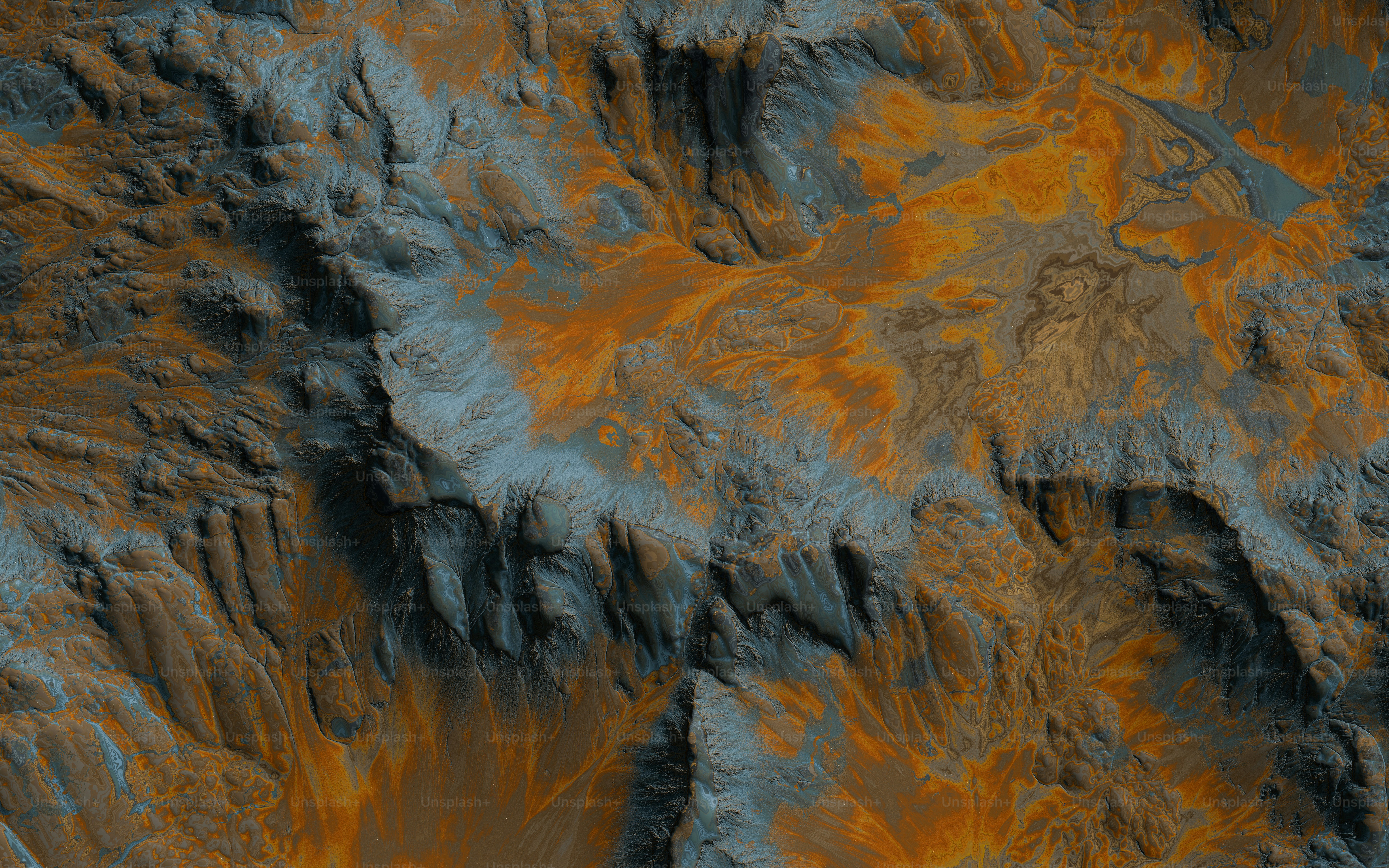 コンピュータで生成された山脈の画像