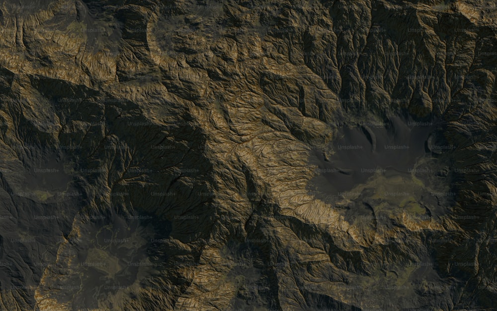 a satellite image of a mountain range