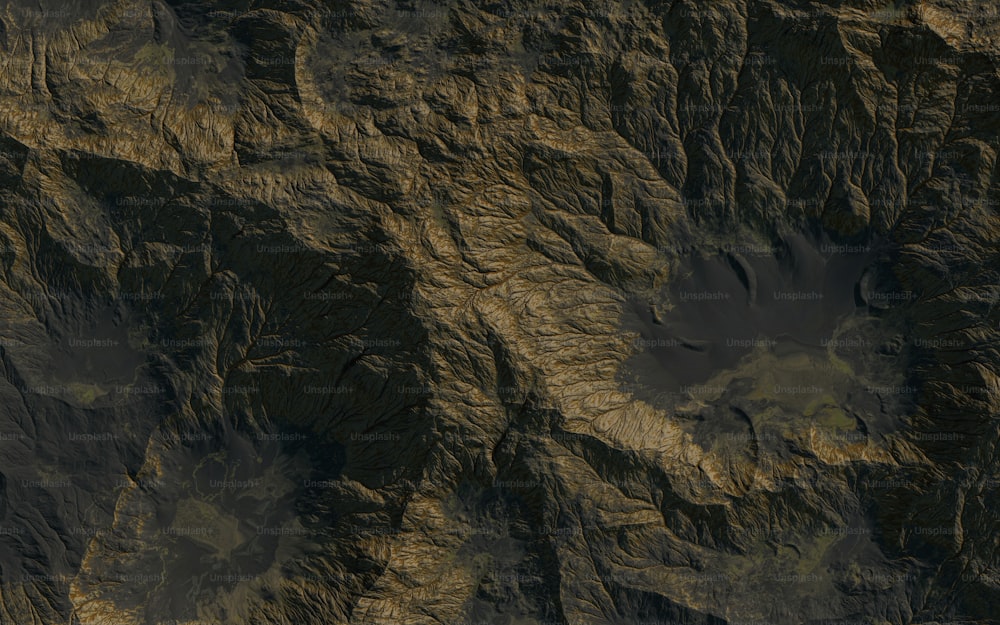 uma imagem de satélite de uma cordilheira