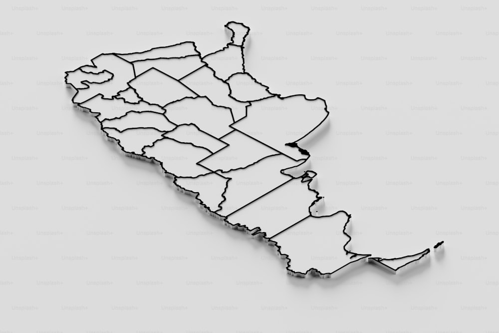 Un mapa en blanco y negro del estado de Maine