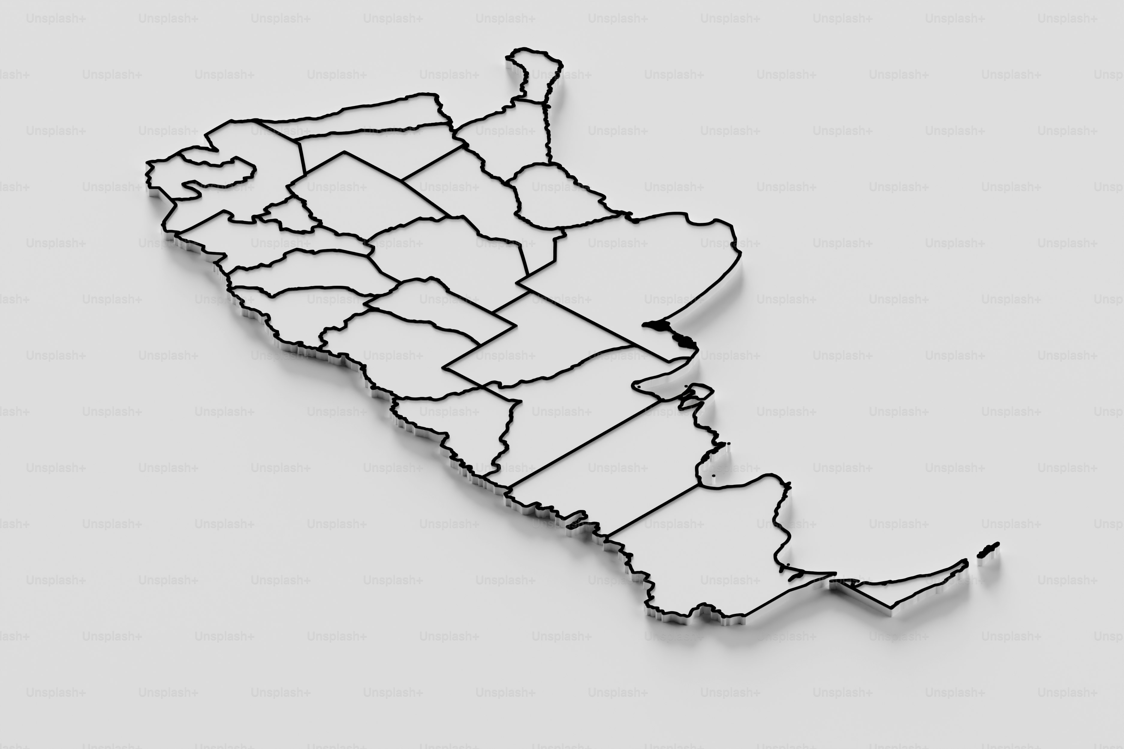 Argentina Map. 3D Render.