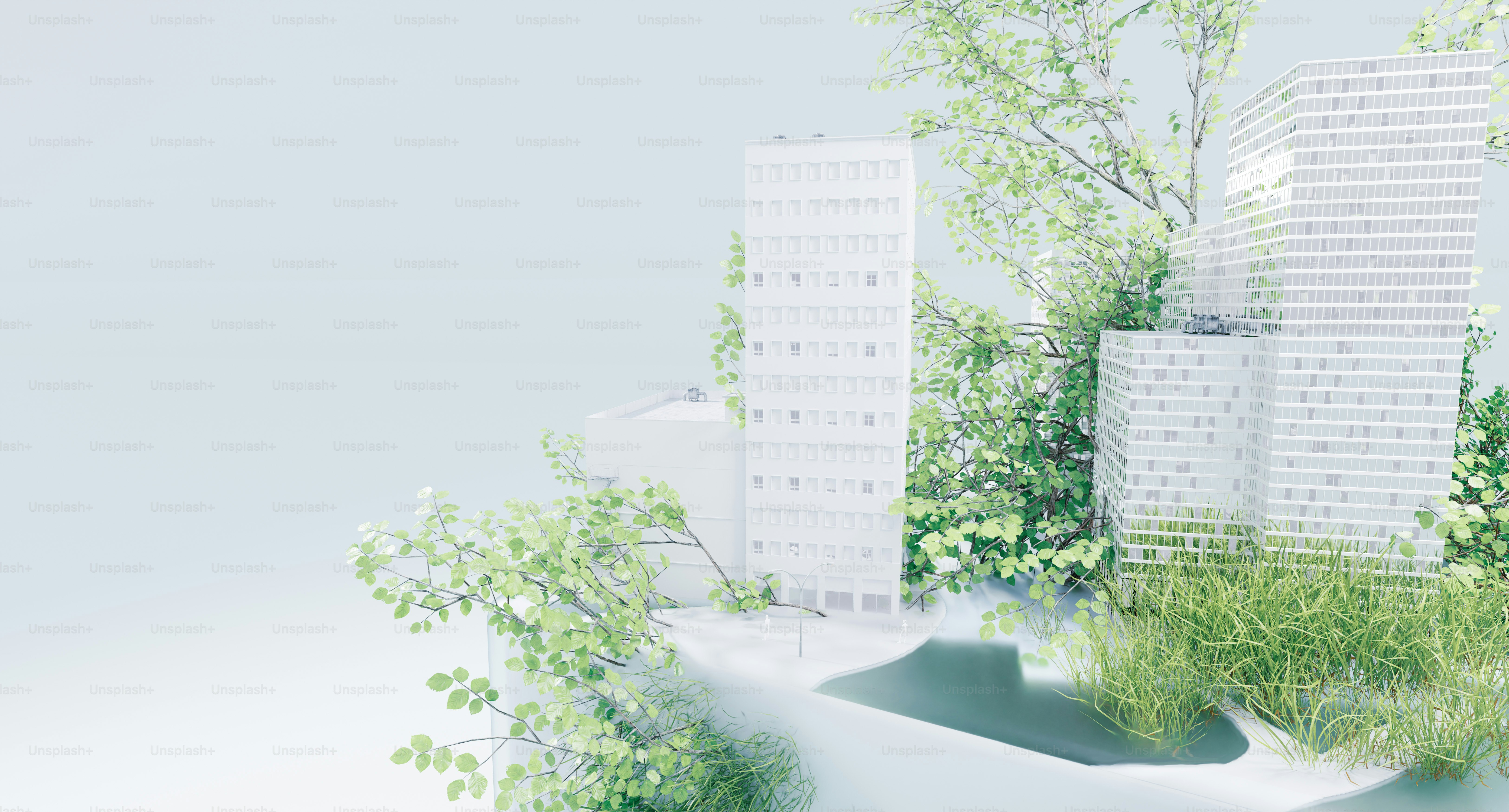 a group of tall buildings sitting next to each other