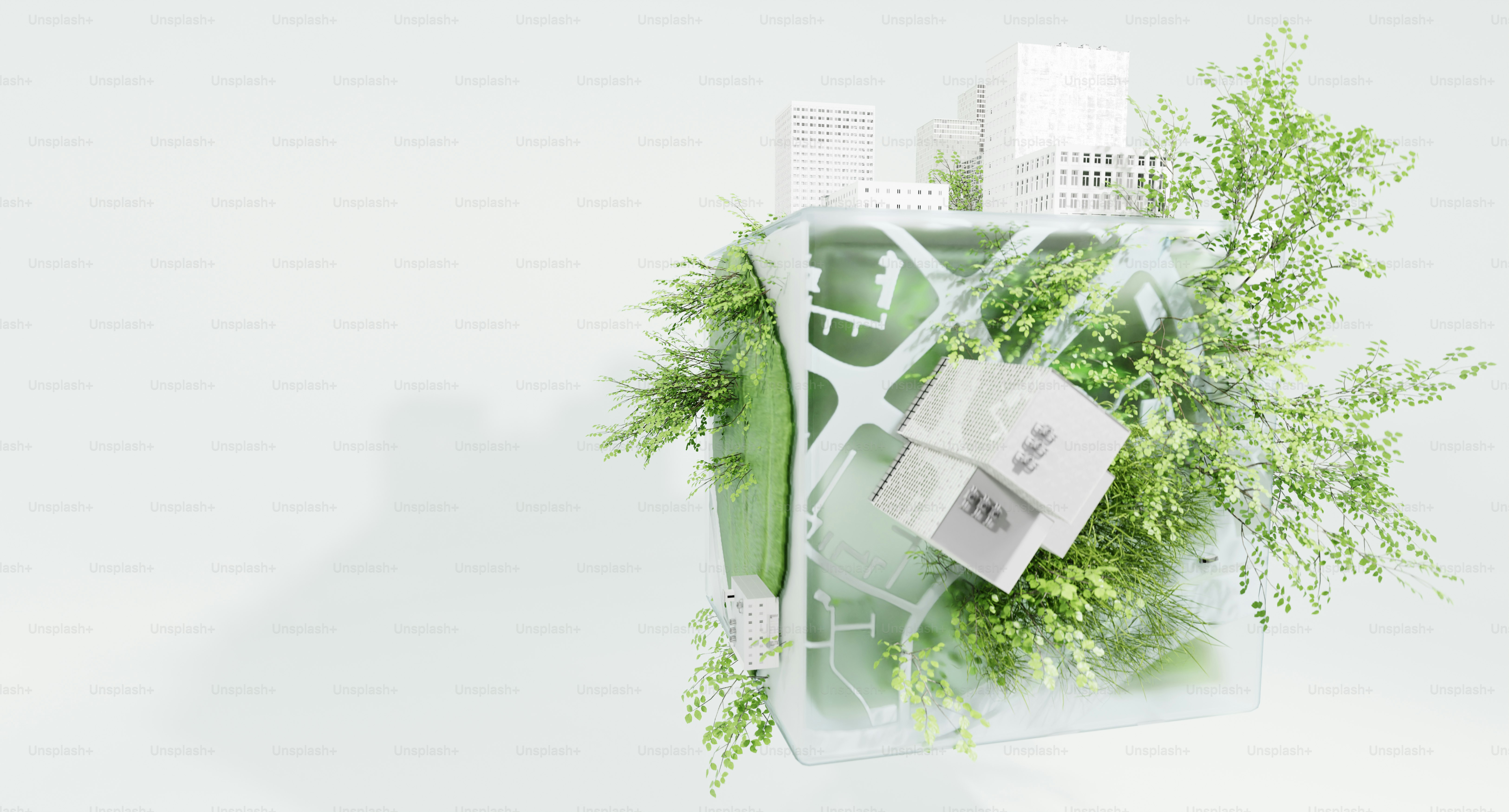 Una vista aérea de una ciudad con árboles y edificios