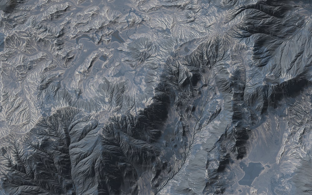 Una imagen satelital de una cadena montañosa