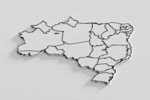 Eine 3D-Karte des Landes Portugal
