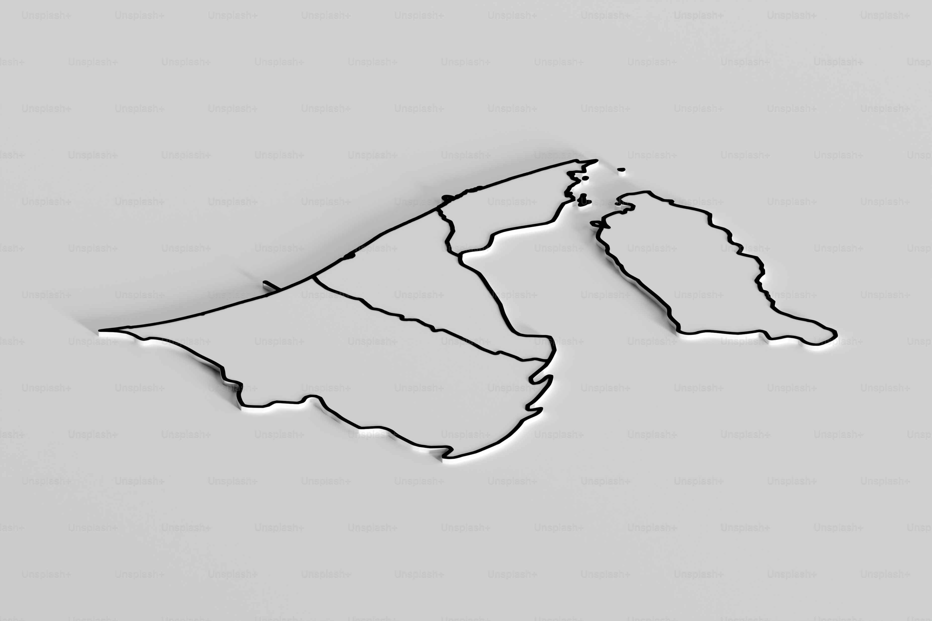 Brunei Map. 3D Render.