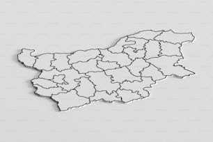 Eine Schwarz-Weiß-Karte des Landes Portugal