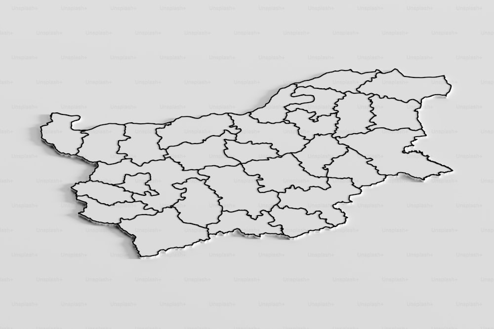 Un mapa en blanco y negro del país de Portugal